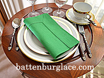 Xmas Green (Mint Green) colored Hemstitch Diner Napkin.